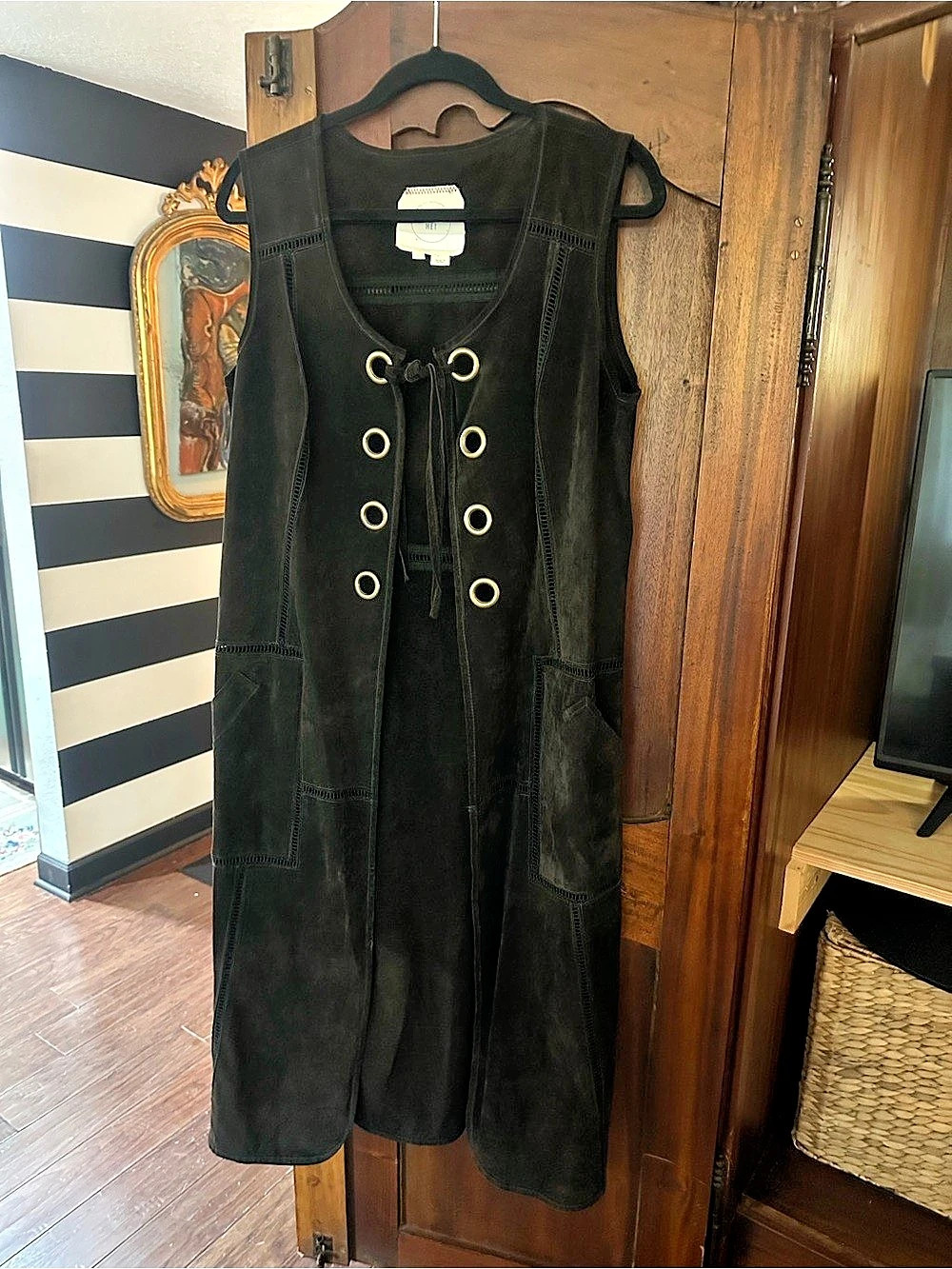 Hei Danette Suede Vest brown boho hippie Leather Vest dress Anthropologie large